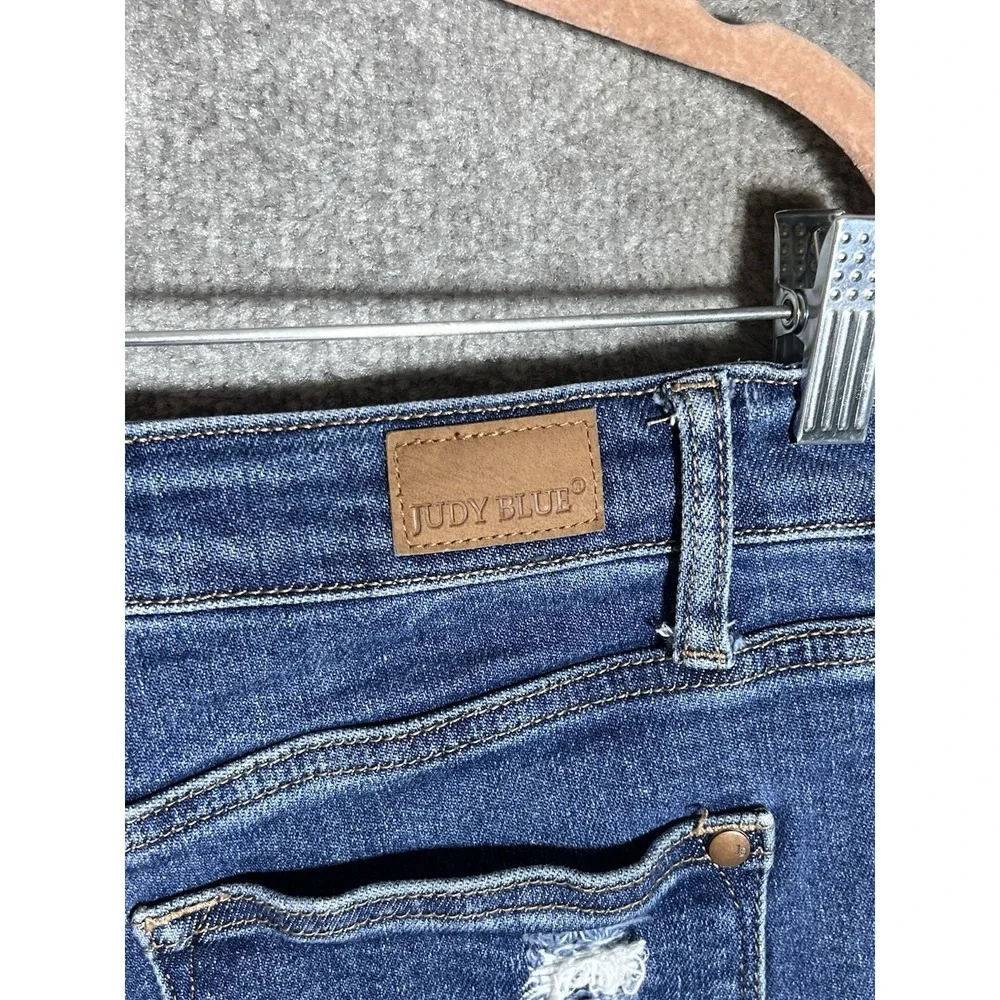 Judy Blue High Rise Boyfriend Jeans Juniors Size 9/29 Blue Distressed Stretch